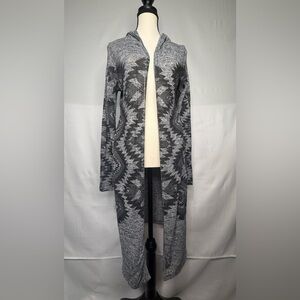 Sonoma Women's Charcoal and Black Patterned Cardigan